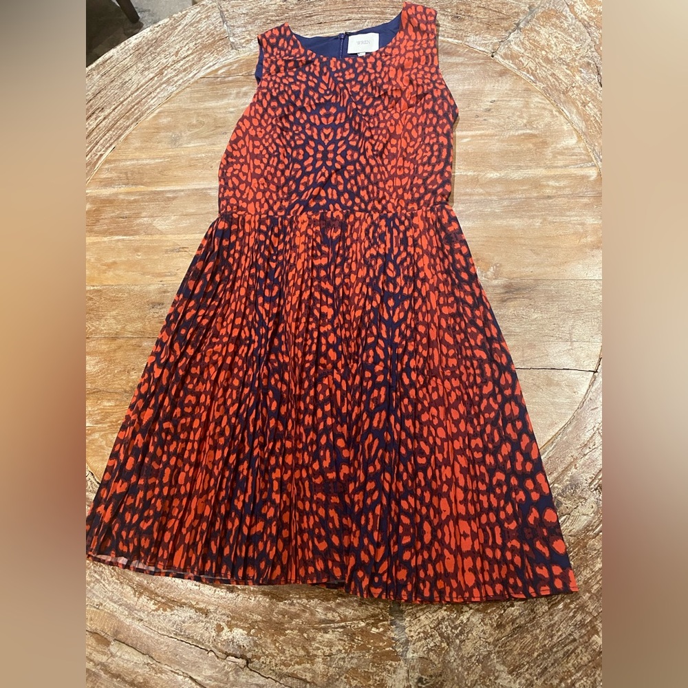 WREN orange and blue cheetah print dress